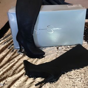 Jessica Simpson below the knee heel boots